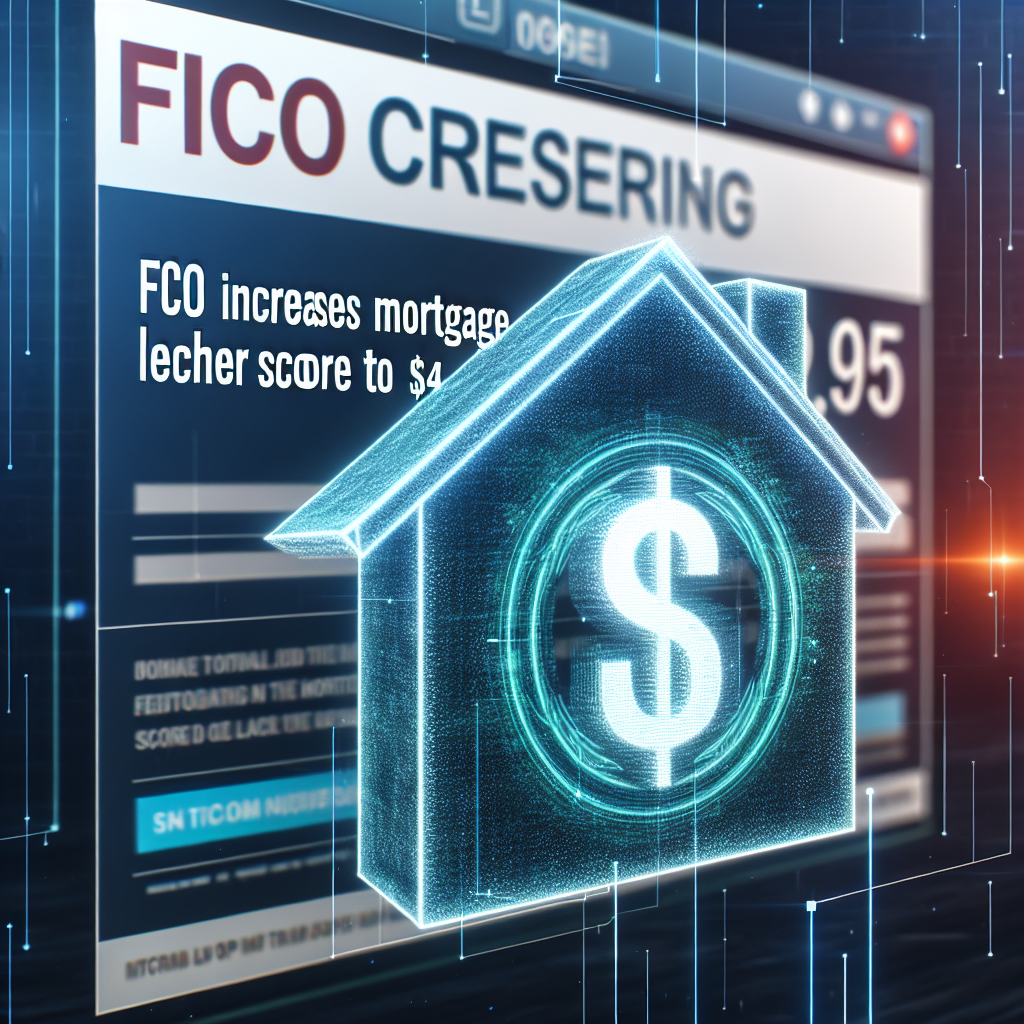 FICO Increases Mortgage Lender Score Price to $4.95