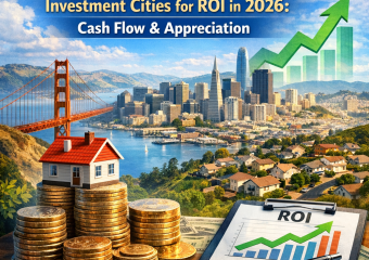 Map highlighting top Bay Area cities for real estate investment ROI in 2026.